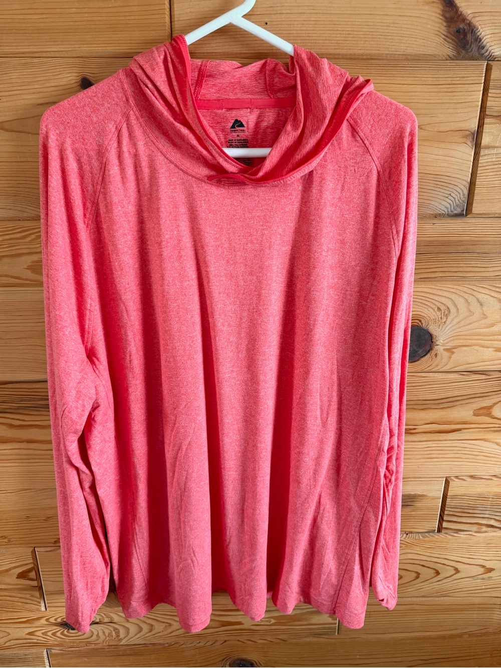 Ozark Trail Lightweight Poly Stretch Orange Hooded Long-Sleeve Top